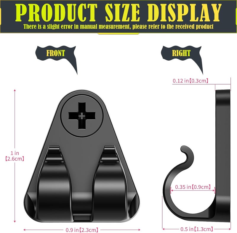 Lewufe Hooks for Outdoor String Lights Clips, Christmas Light Clips Weatherproof, Lights Hanger Hooks for Hanging Christmas Light, Fairy Light, Cable, Holiday Decor - Black, 50 Pack - Image 5
