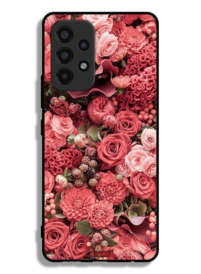 Tolwak Samsung Galaxy A53 5G Protective Case Cover Peach Roses - Image 1