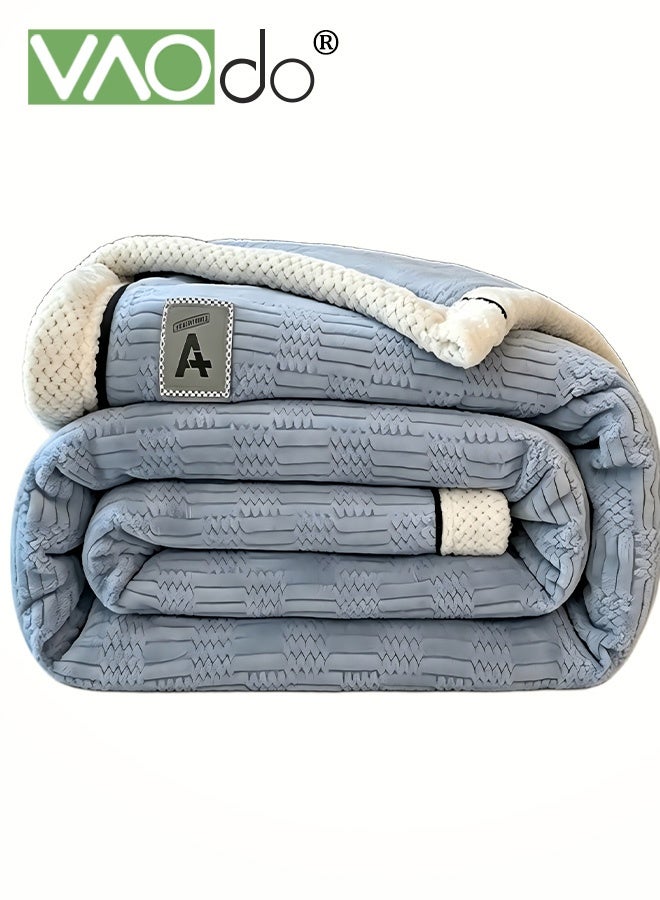 VAOdo Skin-Friendly Knitting Blanket, Soft Breathable Double-faced Fuzzy Plush Throw Blanket for All Season, Reversible Couch Sofa Bed Furniture Cover Protector, for Bed Couch Sofa Office Camping, 180*200CM - Image 1