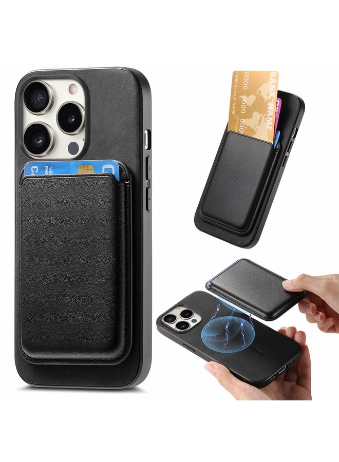 S-TOP Case For iPhone 15 Pro Max Retro Magsafe Card Bag PU Back Cover Phone Case - Image 1