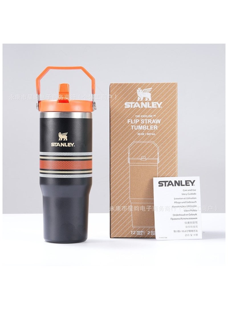 Stainless steel vacuum insulated cup with lid and straw for water, iced tea or coffee, smoothies, etc 30 oz