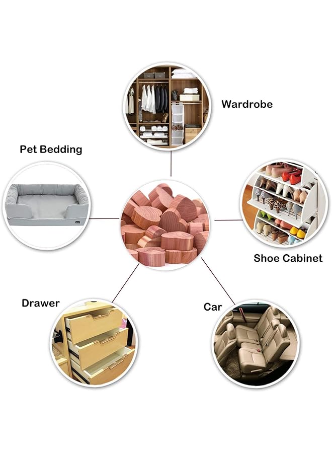 erorex Cedar Chips Cedar Sachets Bags For Closets And Drawers Cedar Blocks For Clothes Storage Cedar Wood Blocks Hanger For Closets And Drawers Scented Clothing Bag Fresheners 30 Pcs With 5 Bags - Image 2