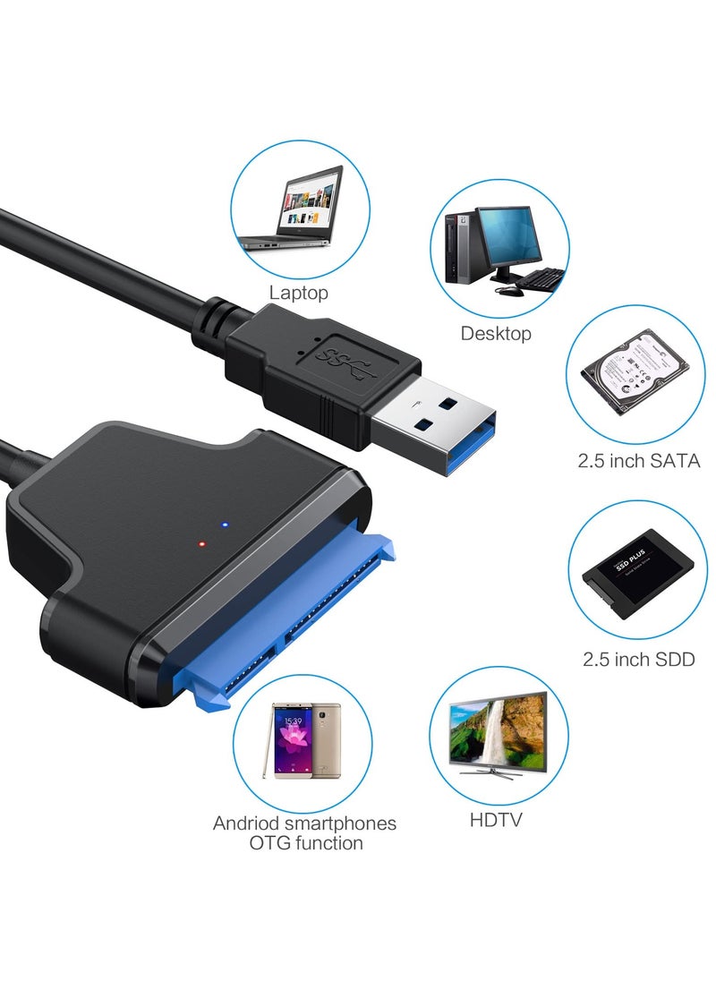 KASTWAVE - SATA to USB 3.0 Adapter Cable - Connect 2.5-Inch HDD/SSD to USB with UASP Support for Fast Data Transfer - Image 1