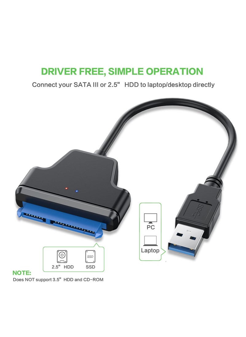 KASTWAVE - SATA to USB 3.0 Adapter Cable - Connect 2.5-Inch HDD/SSD to USB with UASP Support for Fast Data Transfer - Image 1