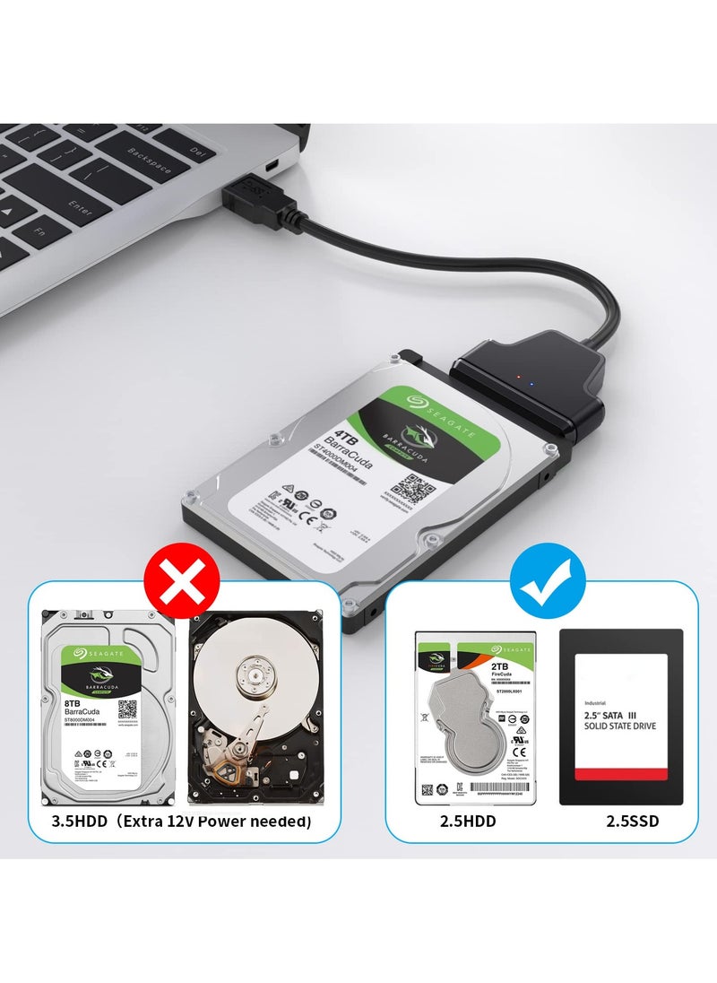 KASTWAVE - SATA to USB 3.0 Adapter Cable - Connect 2.5-Inch HDD/SSD to USB with UASP Support for Fast Data Transfer - Image 1