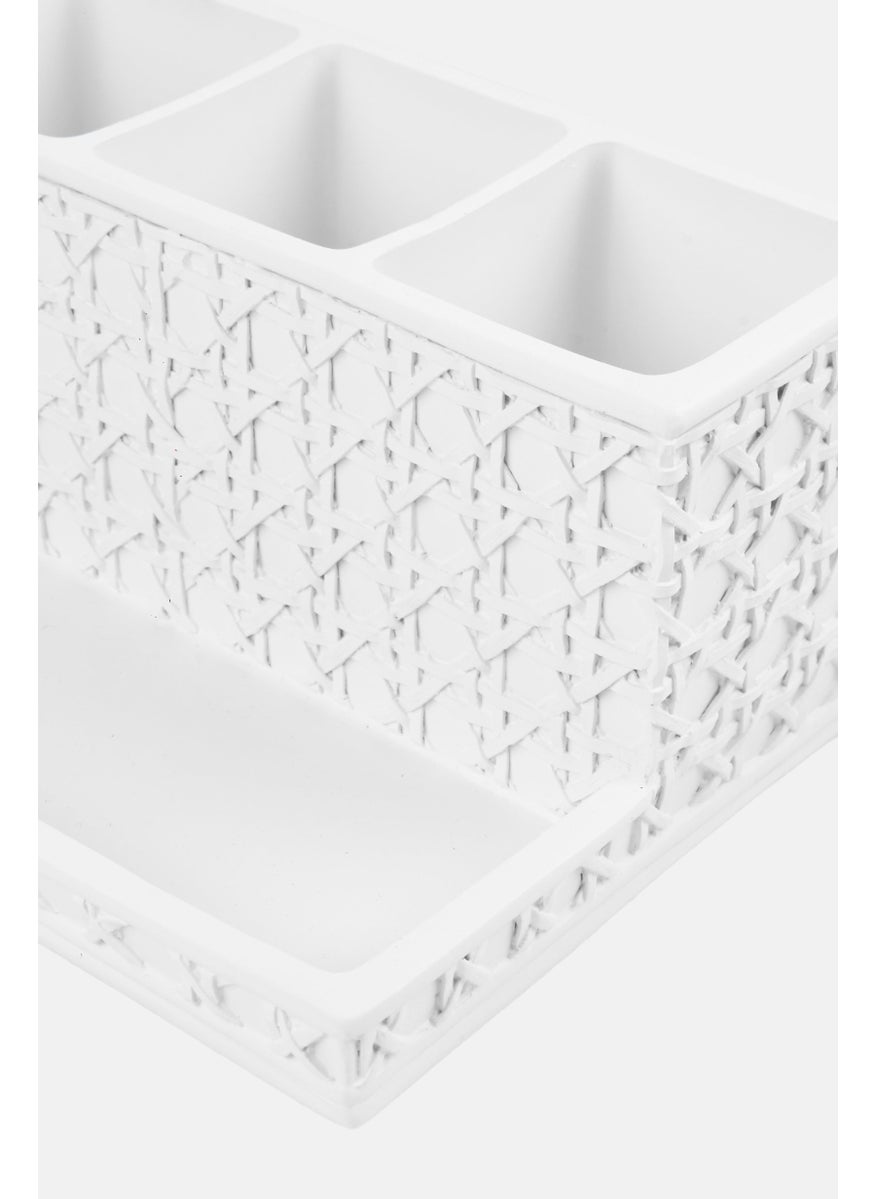 AMG - Ceramic Bathroom Toothbrush Holder, White - Image 1