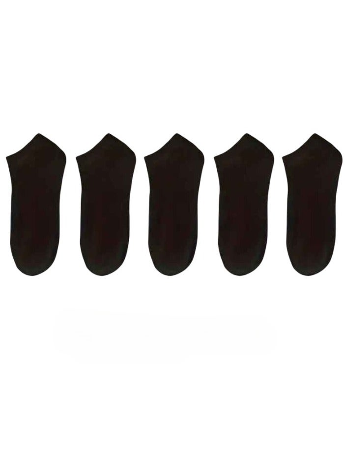 Ankle Socks, Breathable And Lightweight Business Dress Short Socks, Super Elastic Soft Polyester Socks, Comfortable Washable Foot Socks For Sports And Daily Wear, (5 Pairs, Black) - Image 1