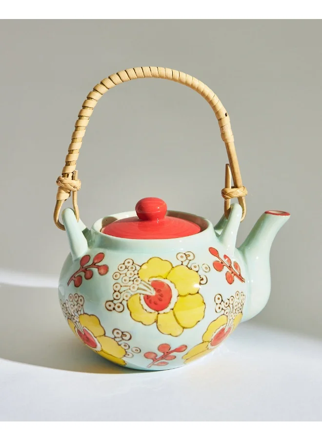 Chumbak Hibiscus Bloom Ceramic Kettle