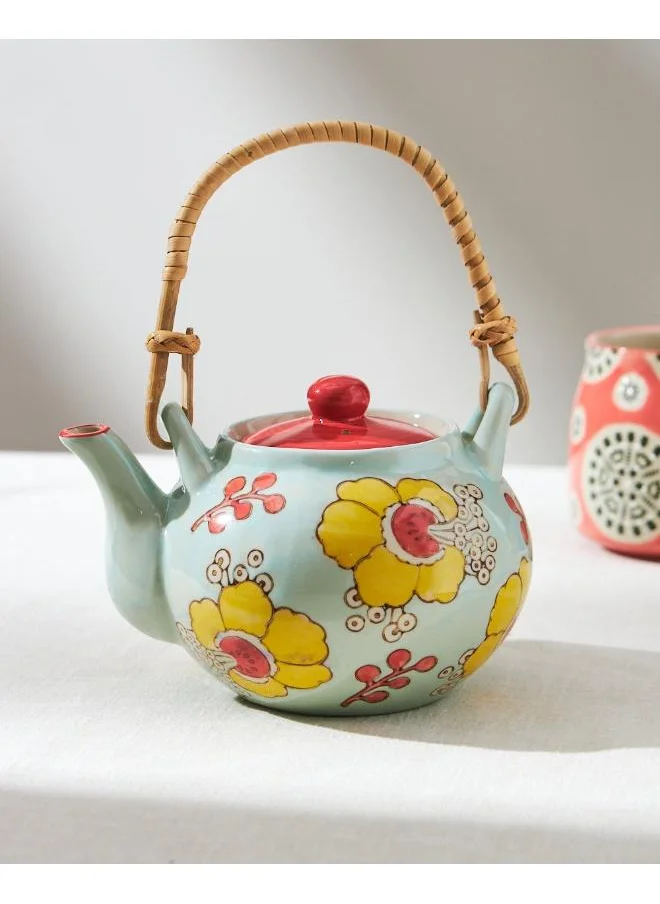 Chumbak Hibiscus Bloom Ceramic Kettle