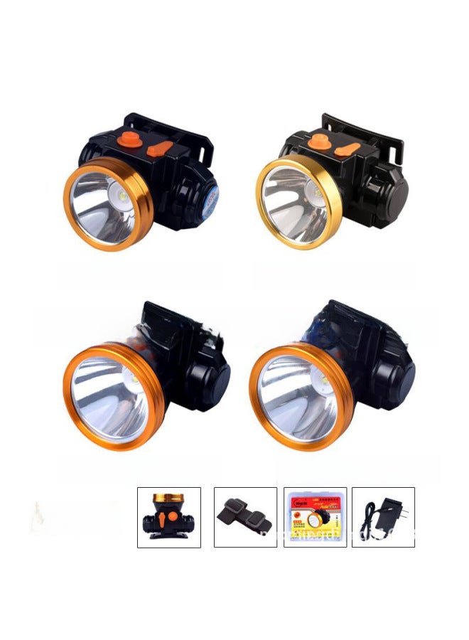 Led Outdoor Strong Light Charging Headlight Mini High Power Induction Fishing Lamp Rubber Tapping Head-mounted Flashlight Miner's Lamp-Color:1668 White Light 80W Double Battery With Bracket Hole