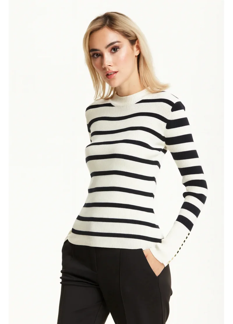 Liquorish White Black Stripe Jumper