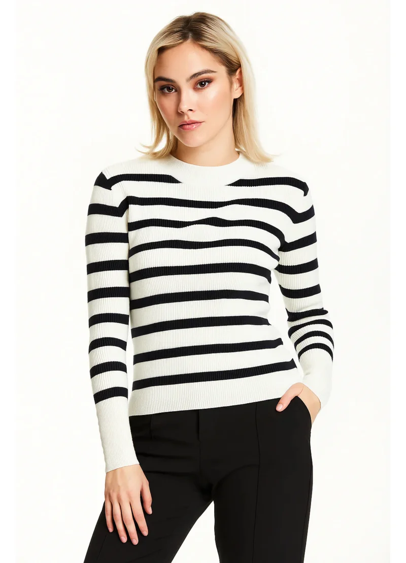 Liquorish White Black Stripe Jumper