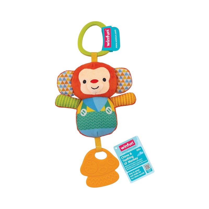 WinFun Chime & Teething Lil' Monkey Teether (14 x 5 x 29 cm)