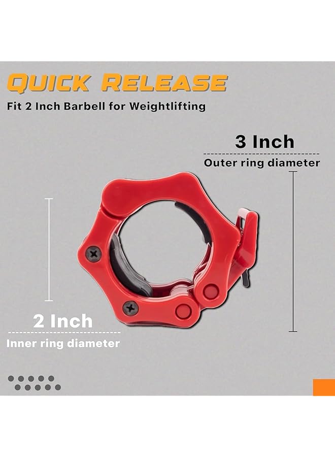 X spring Olympic Barbell Clamps 1 Pair Of 5Cm Barbell Clips Perfect For Stronglifts And Olympic Training Professional Quality Solid Abs Quick Release Locking Barbell Collars - Image 2