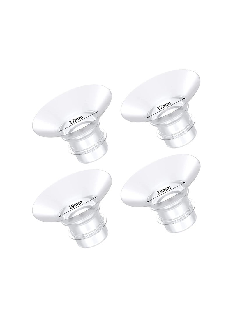 GNAFOTU Flange 17mm 19mm Inserts for momcozy S9/S12/S9pro/S12pro/Lansinoh/Bellababy Pump Parts Replace, Wearable Breast Pump Shield/Flange Insert to Reduce 24mm Down to 17mm/19mm, 4pcs  - Image 1