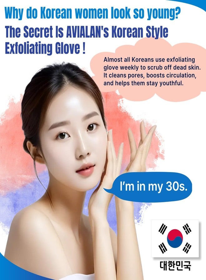 AVIALAN Exfoliating Glove Korean Skin Care Body wash loofah face Lip Body Scrub Dry Brushing Body Brush Foot Back Scrubber scrubbing Bathing Sponge Black Head Remover Gloves (Pink) - Image 3