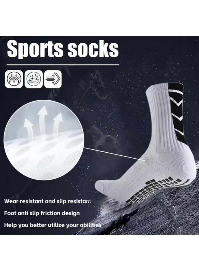 زوجان (أسود وأبيض) جوارب رياضية للمراهقين | قبضة مانعة للانزلاق، مقاومة للصدمات، مناسبة لكرة القدم، وكرة السلة، والرجبي، وكرة القدم الأمريكية، والجري، والمشي لمسافات طويلة، والتنس، والتزلج، والبيسبول | بوليستر، مطاط، إيلاستان | قابلة للغسل في الغسالة، بنقش جرافيكي، للمراهقين - Image 3