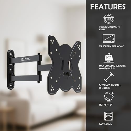 Target TT-1742-4TS (B4) Full Motion TV Wall Mount for 17-42 Inch Screens (VESA 200x200mm Max) - Image 2