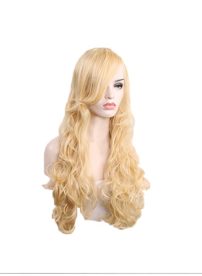 NIBEMINENT Heat Resistant Long Curly Full Wig Blonde 26inch - Image 1