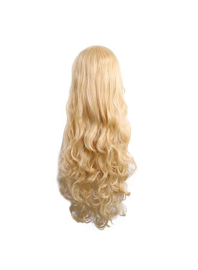 NIBEMINENT Heat Resistant Long Curly Full Wig Blonde 26inch - Image 2