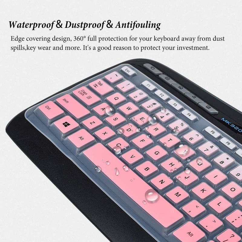 CASEDAO غطاء لوحة المفاتيح لـ MK320 MK330 K330 لوحة مفاتيح سطح المكتب اللاسلكية، ملحقات جلد لوحة المفاتيح MK320-YR002/Y-R0009 - وردي متدرج - Image 5