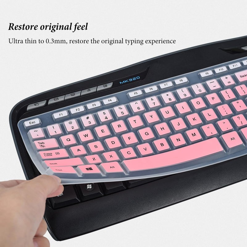 CASEDAO غطاء لوحة المفاتيح لـ MK320 MK330 K330 لوحة مفاتيح سطح المكتب اللاسلكية، ملحقات جلد لوحة المفاتيح MK320-YR002/Y-R0009 - وردي متدرج - Image 4