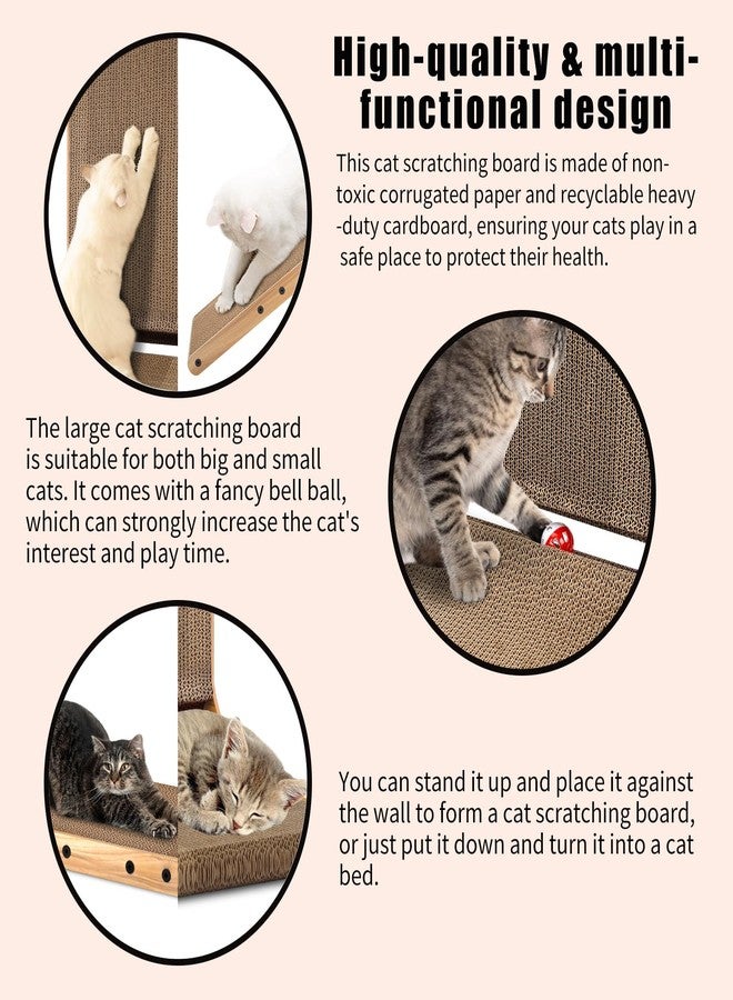 Draywitt L Shape Cat Scratcher - Scratching Board for Indoor Cats，26.9inches Scratch Pad for Cats Cardboard (Wood Color) - Image 4