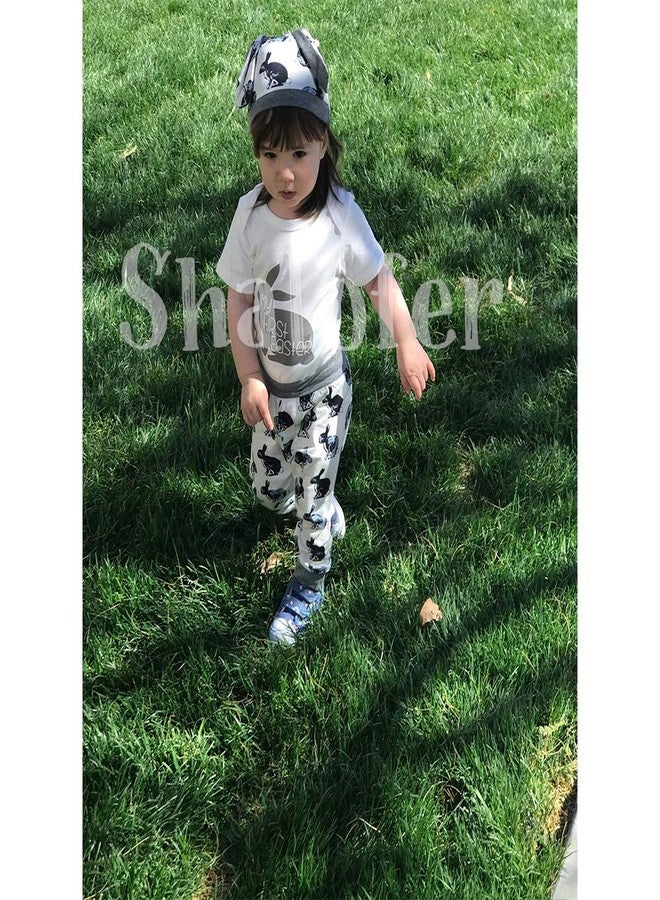 Shalofer بدلة أطفال شالوفر للأطفال الرضع من الجنسين، مطبوعة عليها صورة أرنب عيد الفصح الأول (رمادي، 18-24 شهرًا) - Image 3