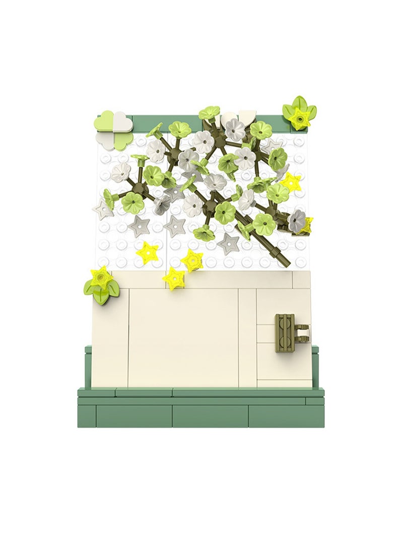 Green Flower Message Board Model Set Building Blocks Creative Diy Simulation Collection Building Assembly Toys Children Adult Home Decoration  - Image 1