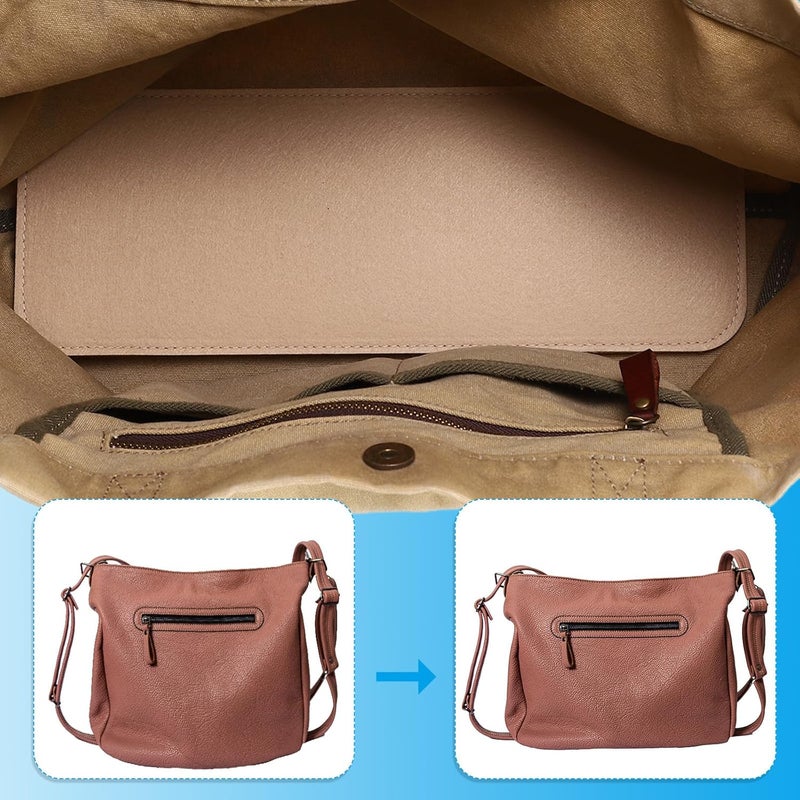 PATIKIL PATIKIL Felt Base Shaper 14x5 Inch 2Pcs Bag Bottom Shaper Pad Purse Liner Board Insert Arc Corner for Handbags Tote Crossbody Bag Backpack Light Beige - Image 4