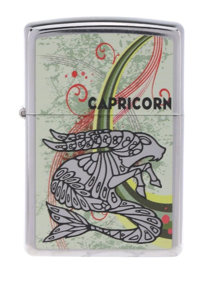 Zippo Zippo Zodiac Capricorn Windproof Lighter 24940-250 (Silver-toned & Green)  - Image 1