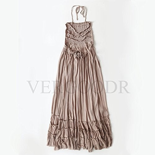 VERGOODR Women's Summer Cotton Sexy Sleeveless Blackless Long Bohemian Dresses (l, Gray) - Image 4