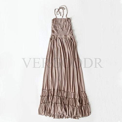 VERGOODR Women's Summer Cotton Sexy Sleeveless Blackless Long Bohemian Dresses (l, Gray) - Image 3