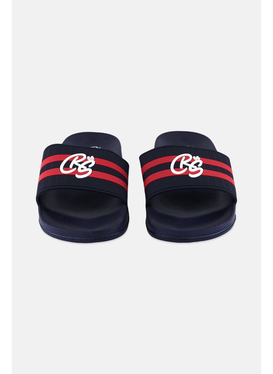 CROSSHATCH Men Slip On Hamlax Slides, Navy  - Image 4