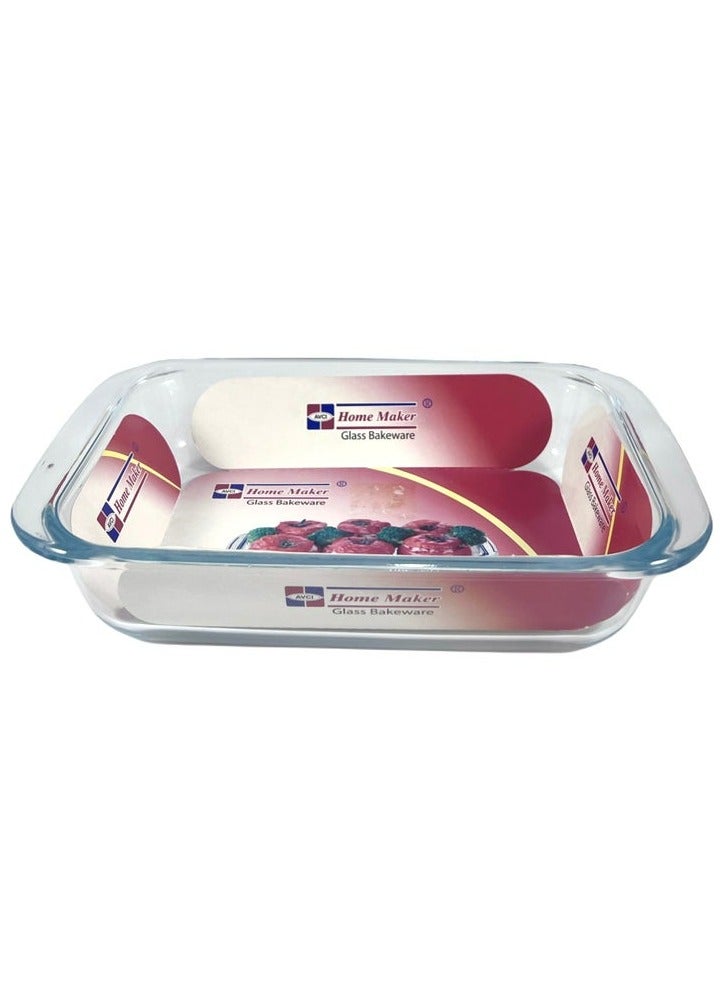 Homemaker Premium Turkish-designed Clear Rectangular Glass Baking Dish – 0.7L Capacity, 23 x 14.9 cm, 4.8 cm Height – Elegant & Durable for Everyday Cooking - Image 2