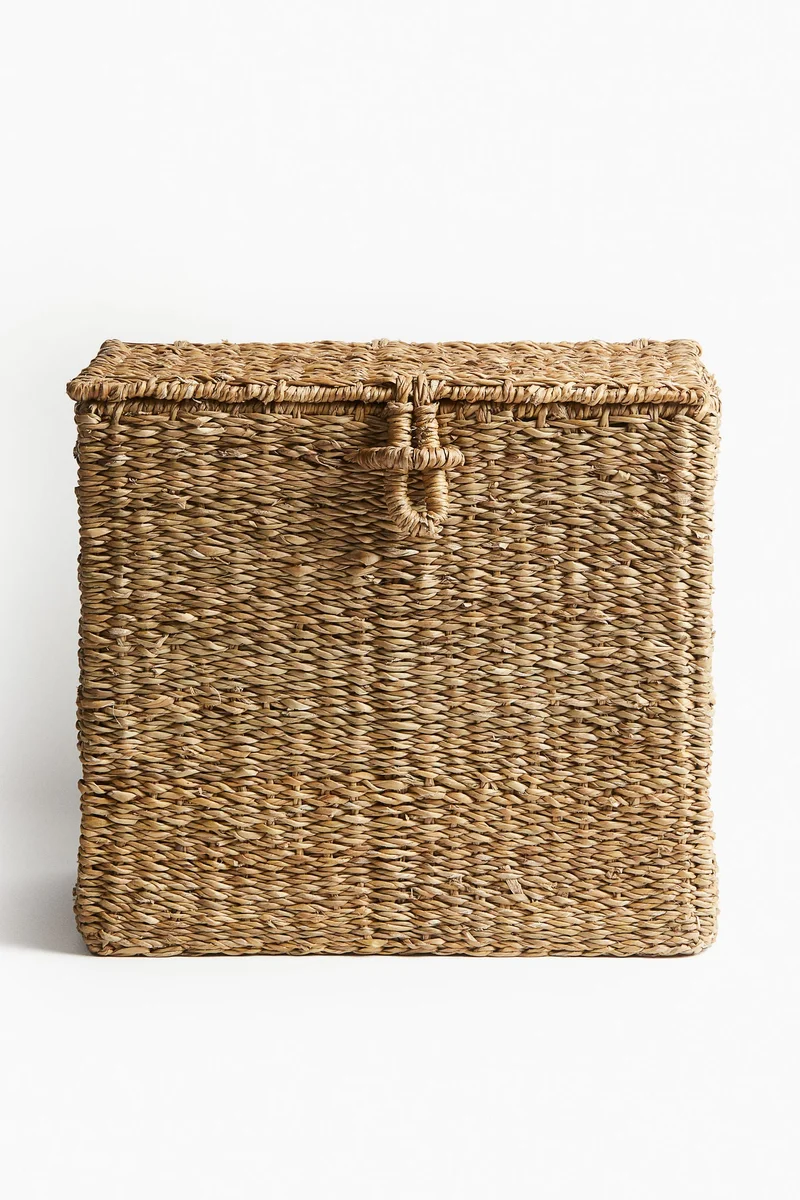 H&M Lidded seagrass storage basket