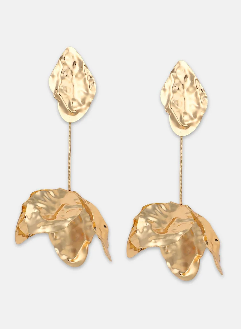SOHI Dented Floretta Artificial Drop Earring Jewellery