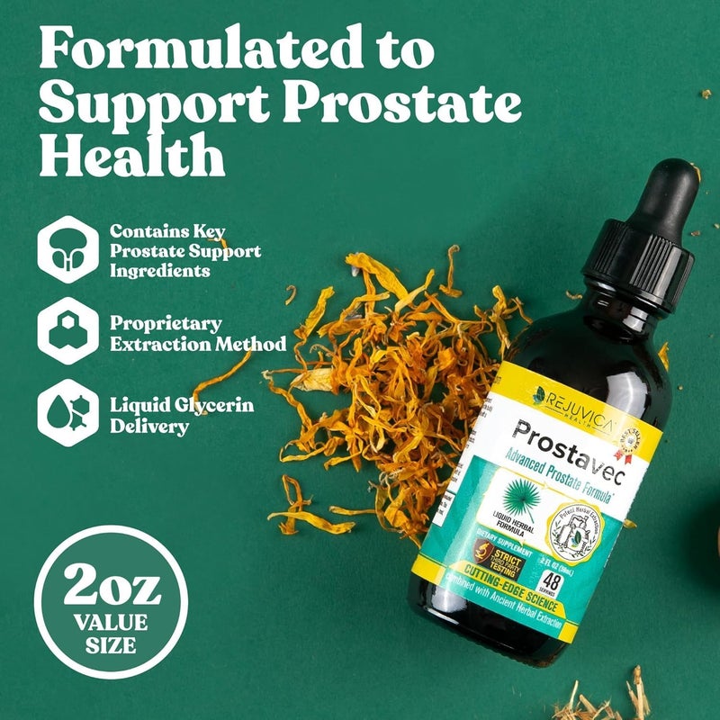 Rejuvica Health Prostavec Advanced Prostate Support Supplement  Liquid Formula for Faster Absorption with Pygeum Saw Palmetto Stinging Nettle  Turmeric  Damiana  Vegan NonGMO  2 fl oz - Image 2