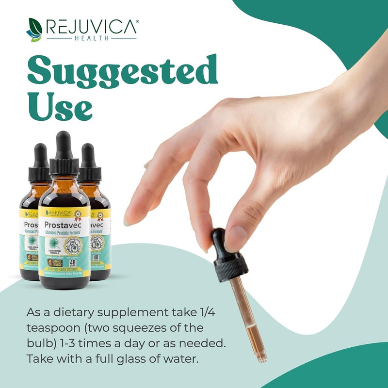 Rejuvica Health Prostavec Advanced Prostate Support Supplement  Liquid Formula for Faster Absorption with Pygeum Saw Palmetto Stinging Nettle  Turmeric  Damiana  Vegan NonGMO  2 fl oz - Image 4