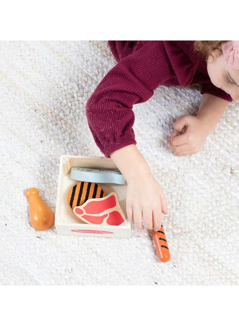 Melissa & Doug Wooden Food Groups Play Set – Protein – 9-Piece Pretend Play Set with Meat, Fish, Chicken, Eggs & More – Educational Wooden Toy for Kids Learning About Nutrition Ages 3+ | MD95208 - Image 3