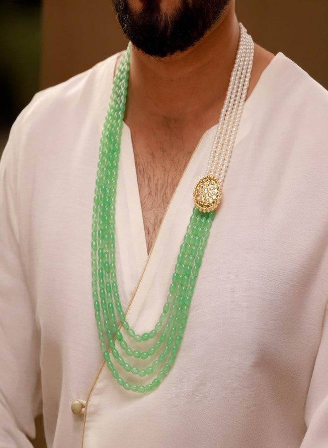 VOYLLA Kings of Rajasthan Yoddharaj Mala Necklace for Men, Wedding, Dulha, Groom, Traditional, Ethnic, Royal, Gift for Mens & Boys - Image 3