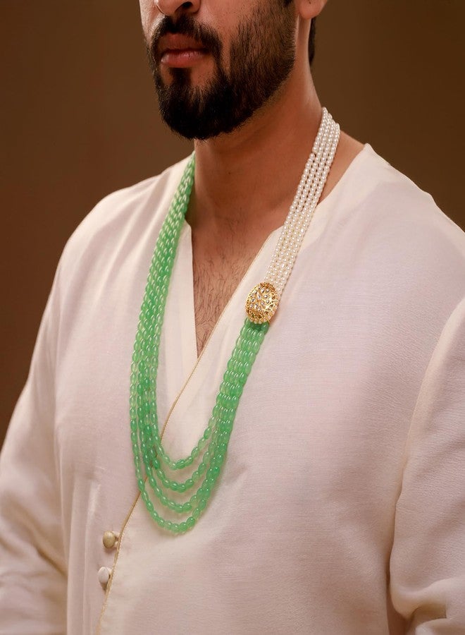 VOYLLA Kings of Rajasthan Yoddharaj Mala Necklace for Men, Wedding, Dulha, Groom, Traditional, Ethnic, Royal, Gift for Mens & Boys - Image 4