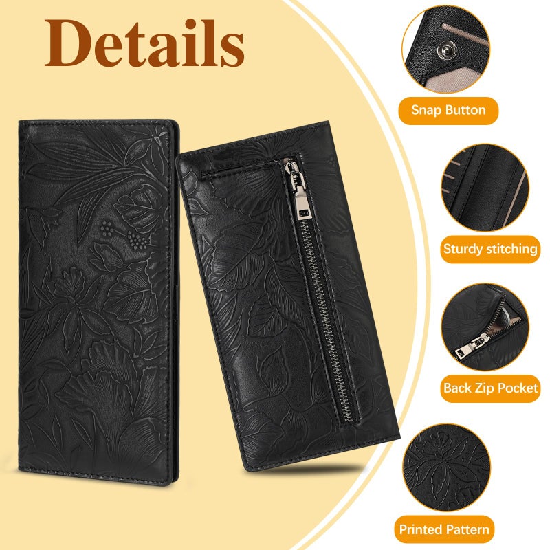 FALAN MULE Ultra Slim Thin Wallet for Women Bifold Leather RFID Blocking Designer Credit Card Holder - Image 5