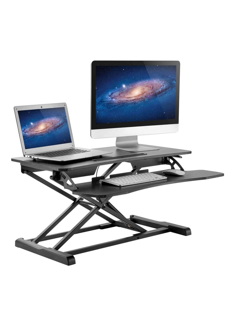 Standing Desk Height Adjustable - Sit to Stand Up Desk Converter Gas Spring Riser with Keyboard Tray and Mounting Hole For Monitor Stand LIFT Workstation Desktop (Black) - pzsku/Z86EB1C54F3085CD5BAFEZ/45/_/1721187600/0353fb8a-3277-427f-8ea7-99f3ebe9fd15