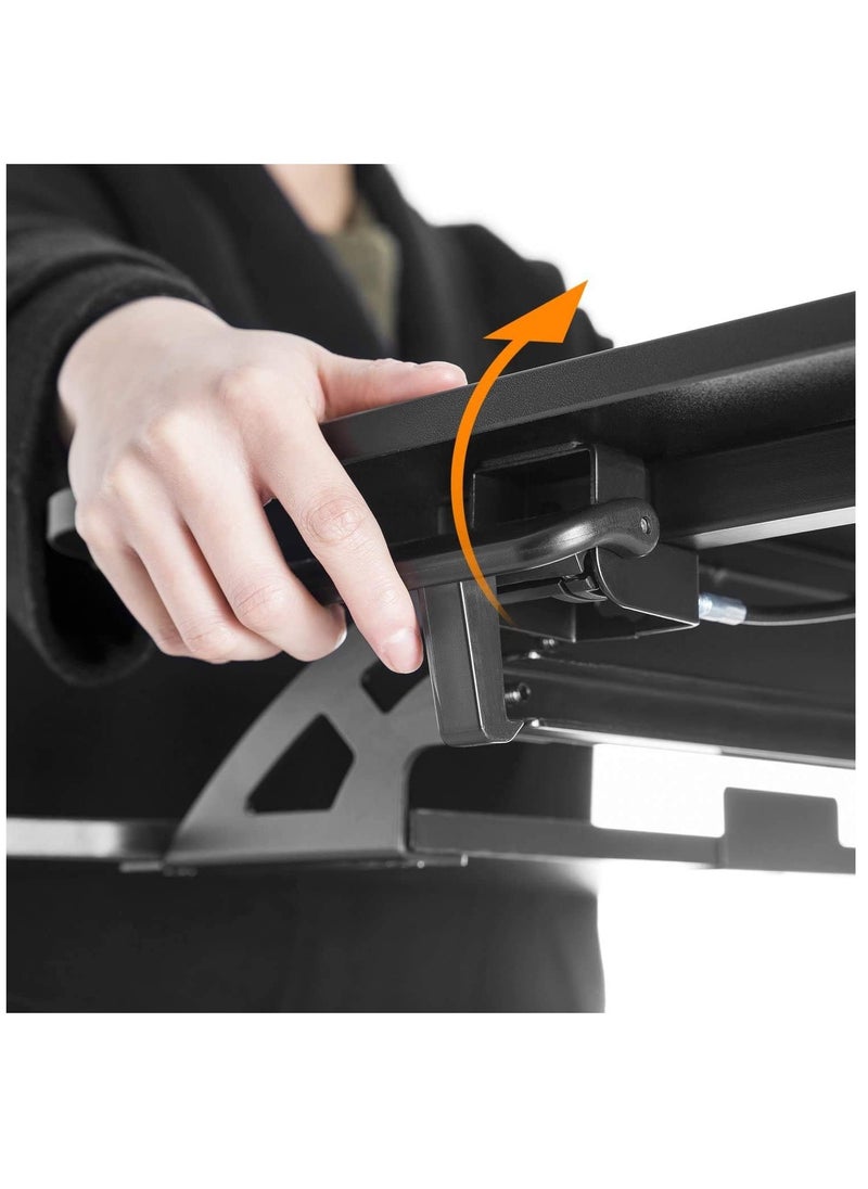 Standing Desk Height Adjustable - Sit to Stand Up Desk Converter Gas Spring Riser with Keyboard Tray and Mounting Hole For Monitor Stand LIFT Workstation Desktop (Black)