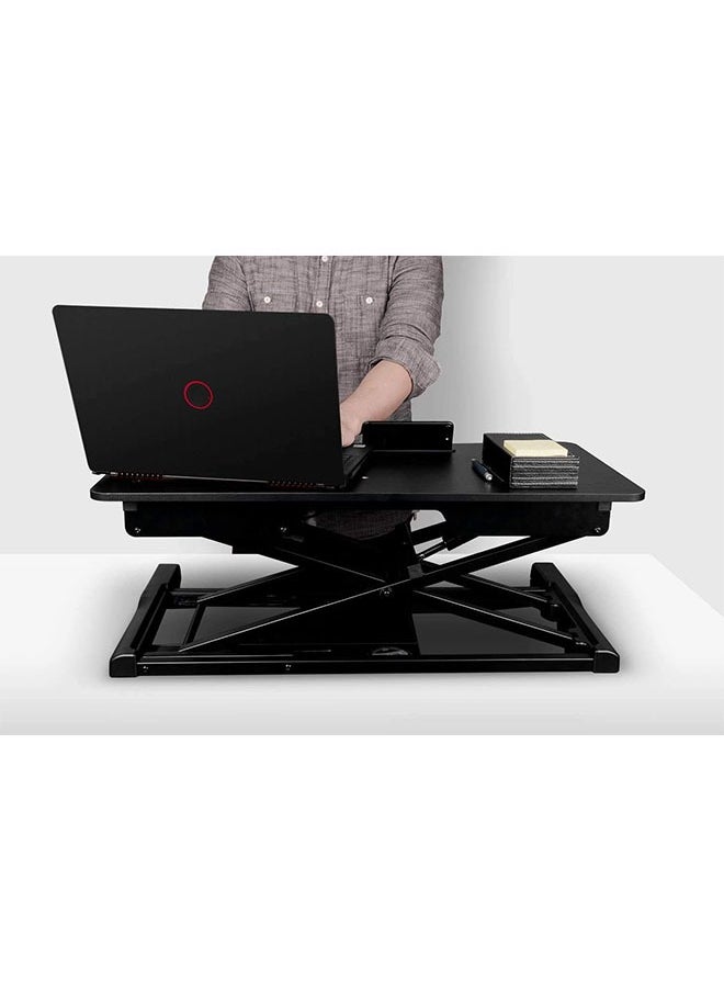 Standing Desk Height Adjustable - Sit to Stand Up Desk Converter Gas Spring Riser with Keyboard Tray and Mounting Hole For Monitor Stand LIFT Workstation Desktop (Black)