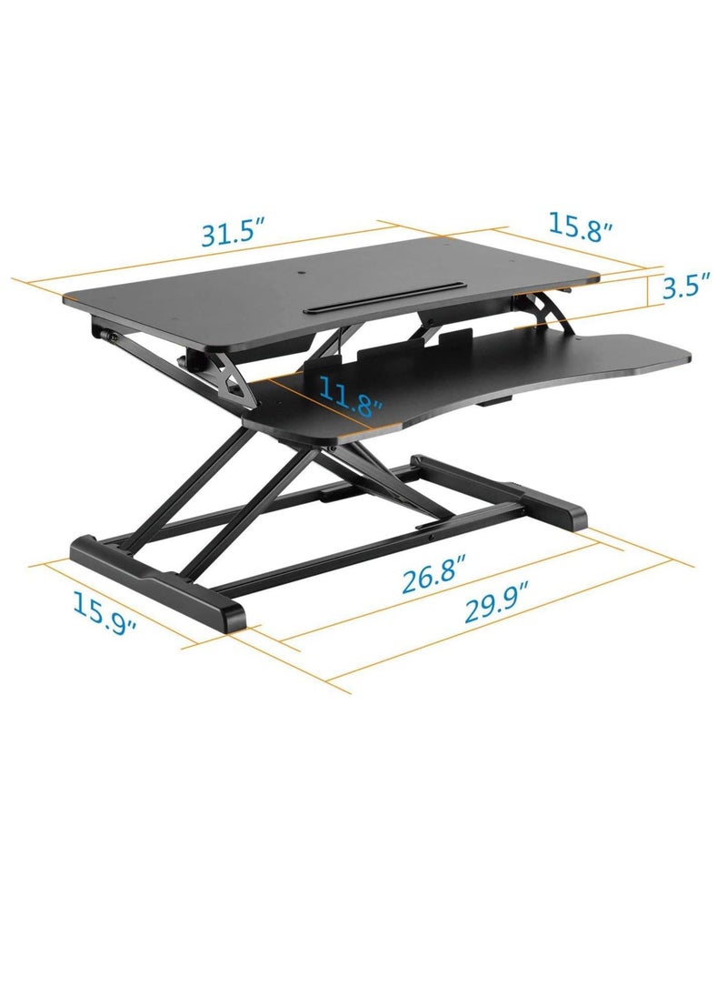 Standing Desk Height Adjustable - Sit to Stand Up Desk Converter Gas Spring Riser with Keyboard Tray and Mounting Hole For Monitor Stand LIFT Workstation Desktop (Black) - pzsku/Z86EB1C54F3085CD5BAFEZ/45/_/1721187676/cc3b9efd-8bf6-4b02-a79c-49c3d7973cef