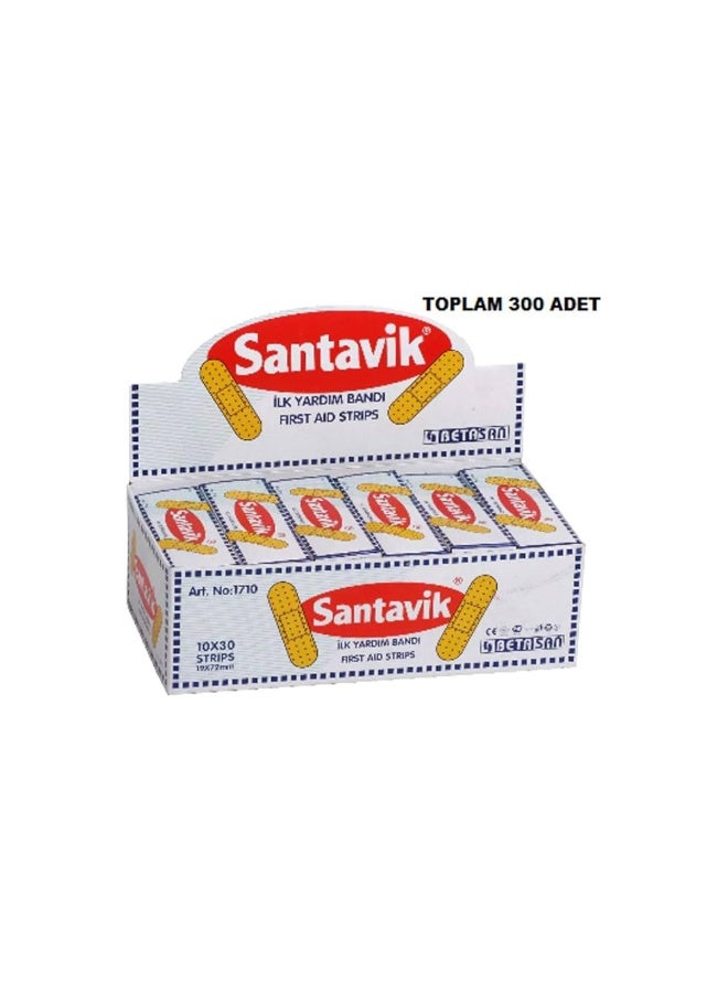 Santavik Pack of 10 Santavik Waterproof Wound Plasters Single Size 19X72mm - Image 3