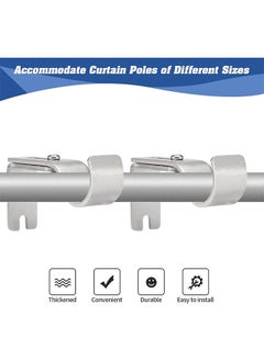 HY 2 Pcs Adjustable Curtain Rod Brackets for Adjustable Premium Rod Bracket for Walls Curtain Rod Holder Window Curtain Rod Support Hanger Heavy Duty Curtain Rod Brackets Holders (Silver)  - Image 2