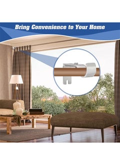 HY 2 Pcs Adjustable Curtain Rod Brackets for Adjustable Premium Rod Bracket for Walls Curtain Rod Holder Window Curtain Rod Support Hanger Heavy Duty Curtain Rod Brackets Holders (Silver)  - Image 3